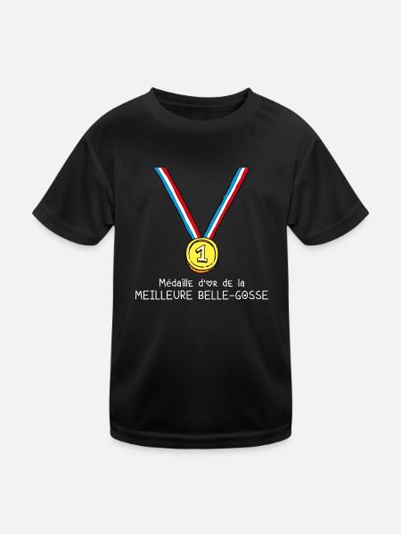 T-shirt Médaille d'or de la meilleure belle-gosse - T-shirt sport Enfant - noir - Devant