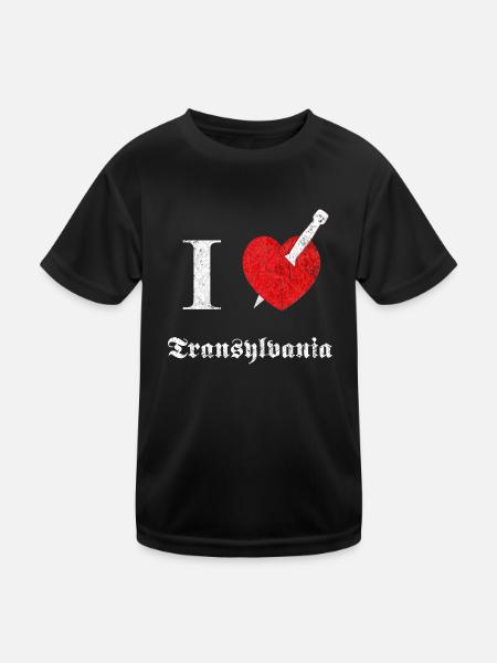 I love Transylvania (white, dd print) - Kinder Funktions-T-Shirt - Schwarz - Vorne