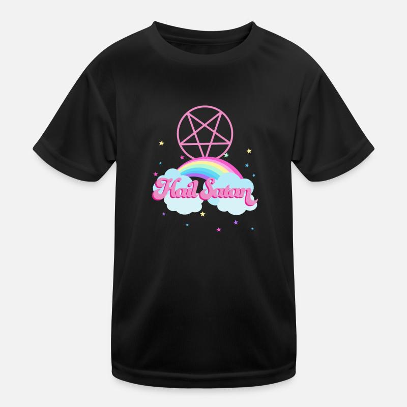 Hail Satan Rainbow Kids Functional T-Shirt