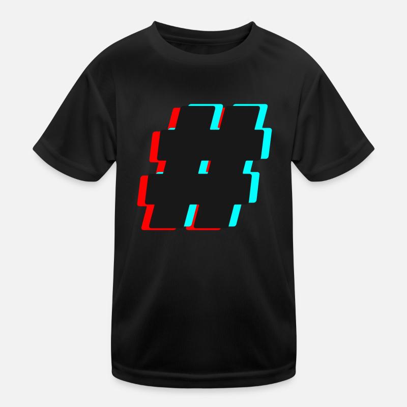 Hashtag # - Kinder Funktions-T-Shirt - Schwarz