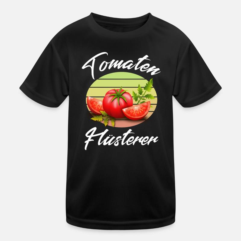 Tomaten Flüsterer - Kinder Funktions-T-Shirt - Schwarz