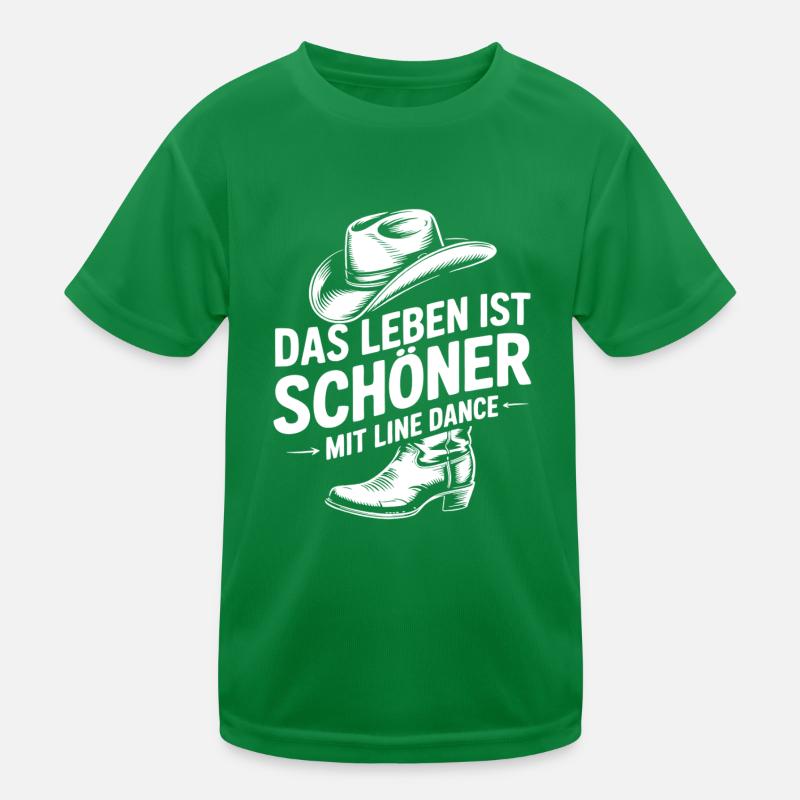 Das Leben ist schöner mit Line Dance Kinder Funktions-T-Shirt