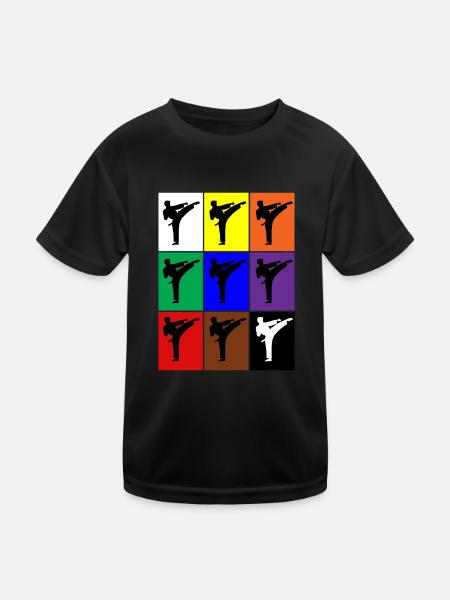 Karaté Hommes - Couleurs de ceinture de Karaté - T-shirt sport Enfant - noir - Devant