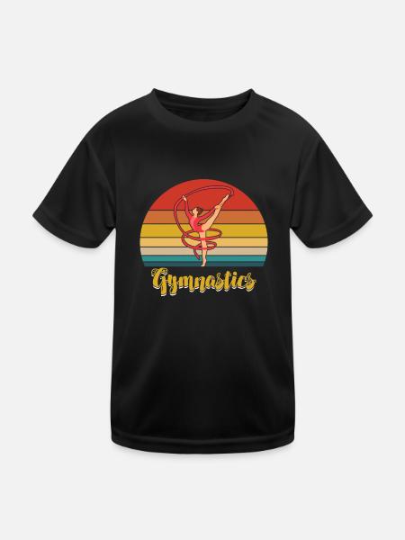 Female Gymnast - Gymnastics - Kids Functional T-Shirt - black - Front
