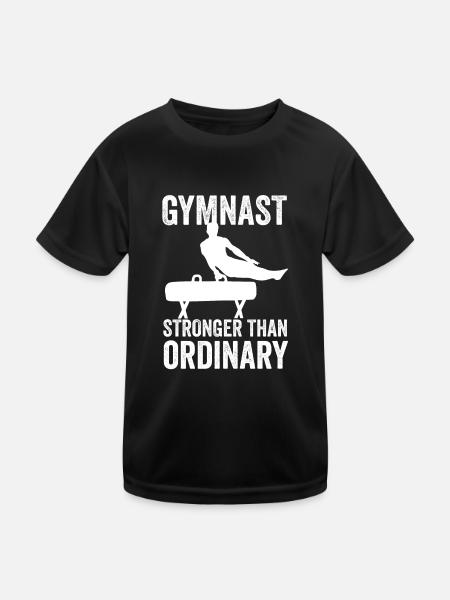 Männlicher Turner - Turner stärker als gewöhnlich - Kinder Funktions-T-Shirt - Schwarz