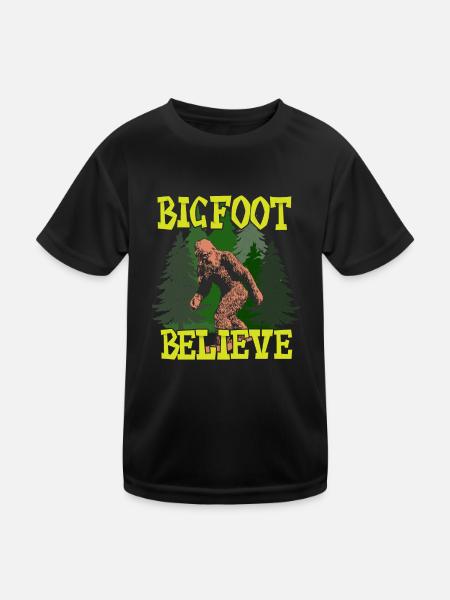 Bigfoot - Bigfoot Glauben - Kinder Funktions-T-Shirt - Schwarz - Vorne