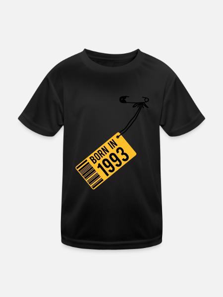 Geburtstag - Born in 1993 - Kinder Funktions-T-Shirt - Schwarz - Vorne