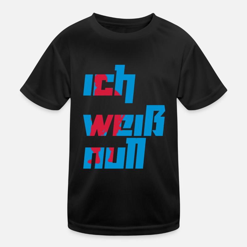 Ich weiß null Geschenkidee Motto Schriftzug Kinder Funktions-T-Shirt