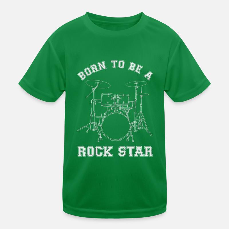 Born To Be A Rock Star Drums Kinder Funktions-T-Shirt