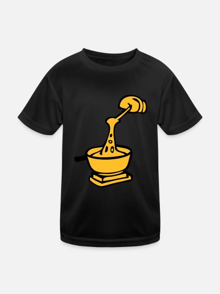 Koch Schweizer kulinarische Spezialität Fondue - Kinder Funktions-T-Shirt - Schwarz - Vorne