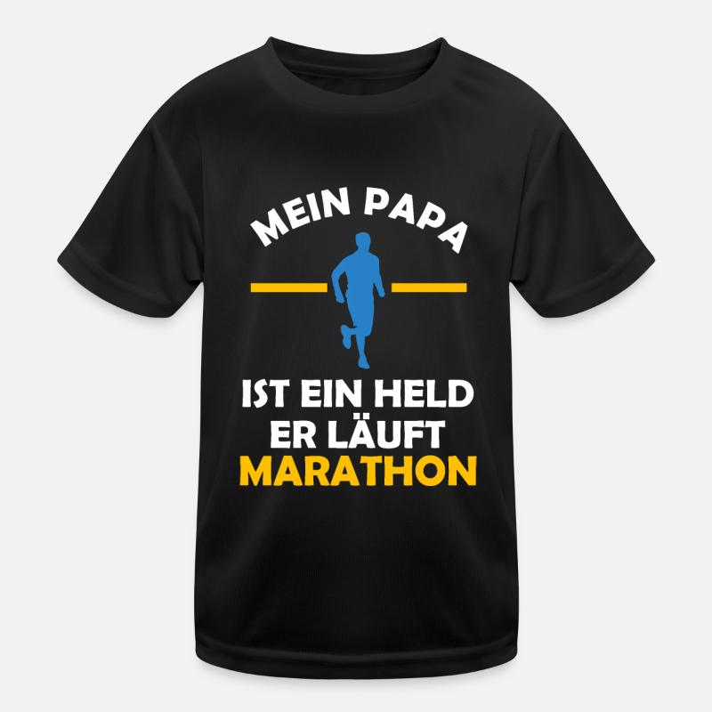 Mein Papa ist ein Held er Läuft Marathon Kinder Funktions-T-Shirt