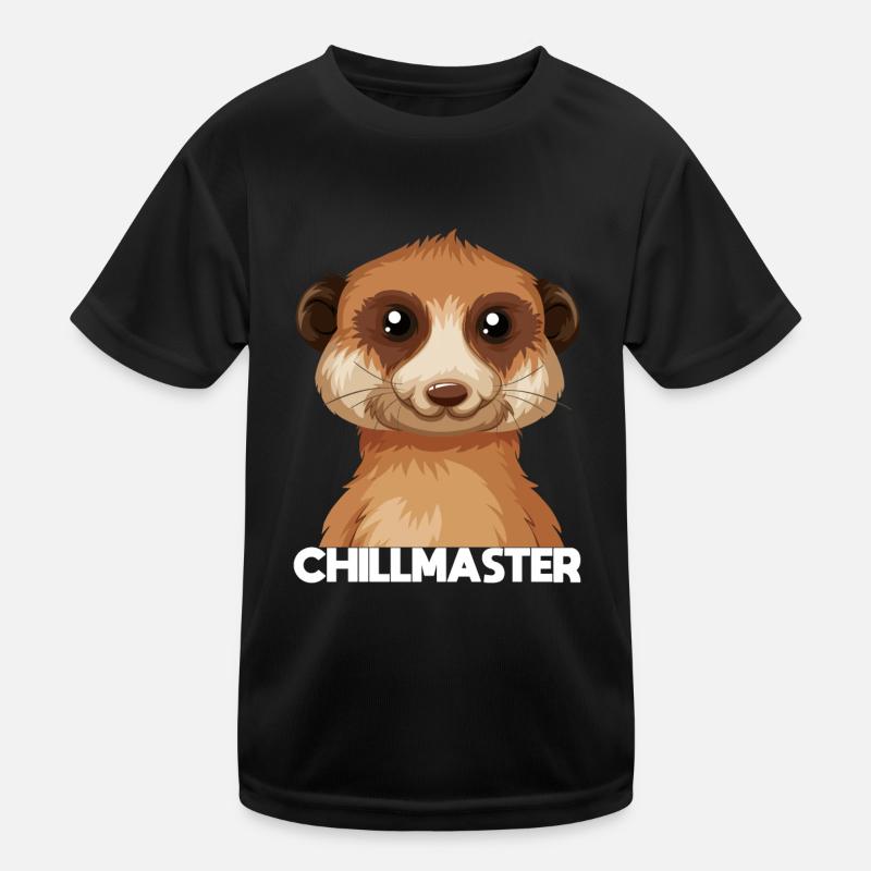 Chillmaster - Erdhörnchen liebt es zu chillen - Kinder Funktions-T-Shirt - Schwarz