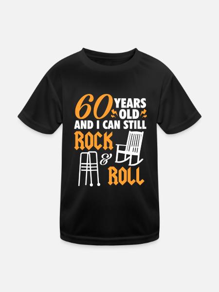 J’ai 60 ans et je peux encore faire du rock and roll - T-shirt sport Enfant - noir - Devant