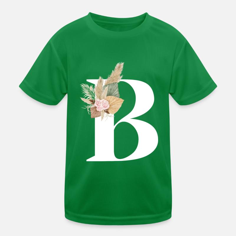 blumiger Buchstabe B Kinder Funktions-T-Shirt