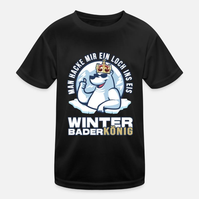 eisbader winterbader-könig eisbademeister eisbaden Kinder Funktions-T-Shirt