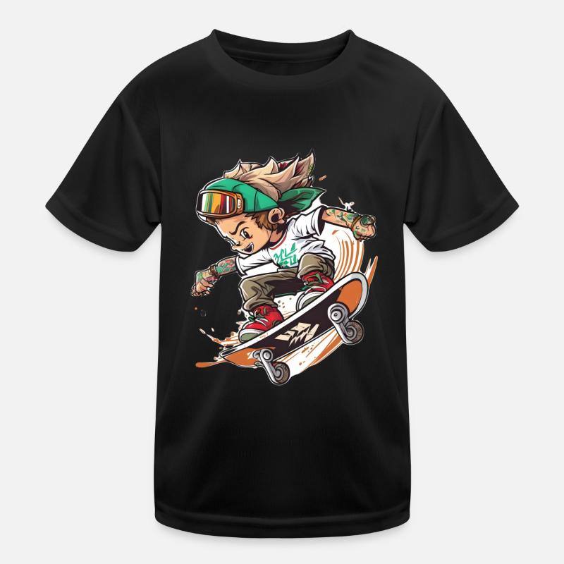 Skaten oder sterben Kinder Funktions-T-Shirt