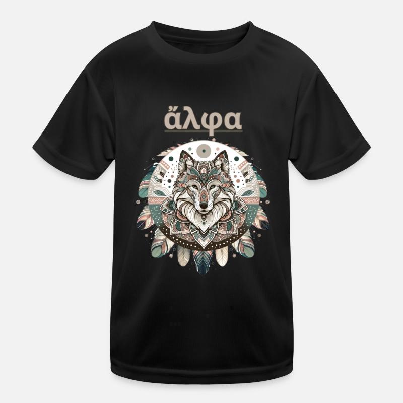 Alpha Wolve - Boho Mandala Design Kinder Funktions-T-Shirt