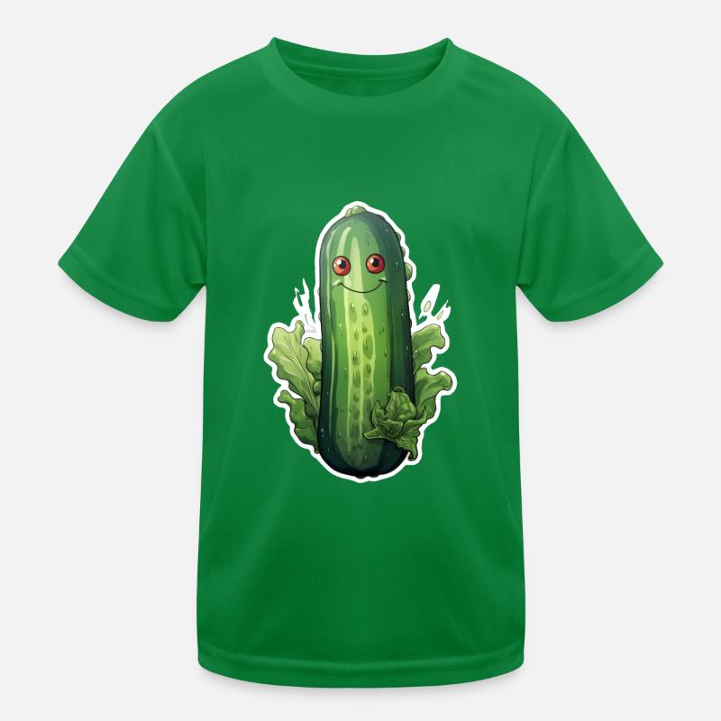 Cucumber Kawaii Kids Functional T-Shirt