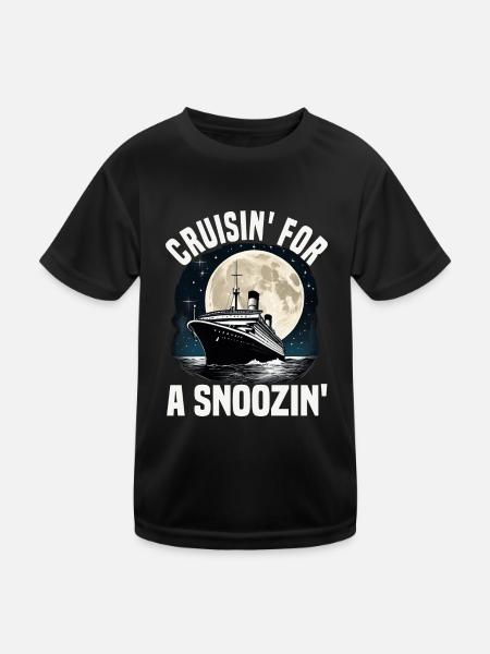 Cruising For A Snoozing Cruise Ship Vacation - Kids Functional T-Shirt - black - Front
