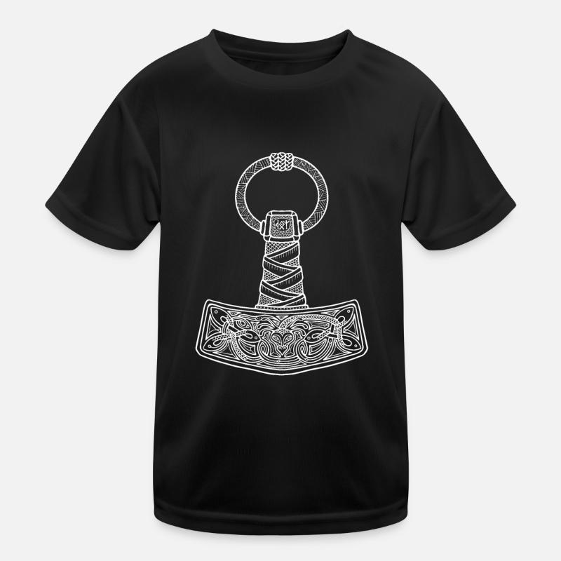 Thor Mjölnir sw - Kinder Funktions-T-Shirt - Schwarz