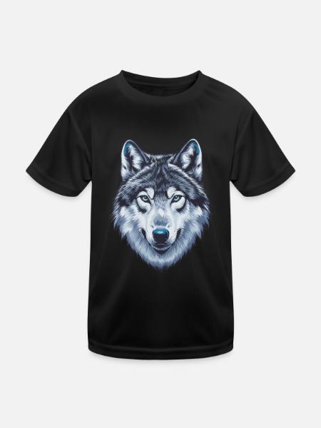 Loup - T-shirt sport Enfant - noir - Devant