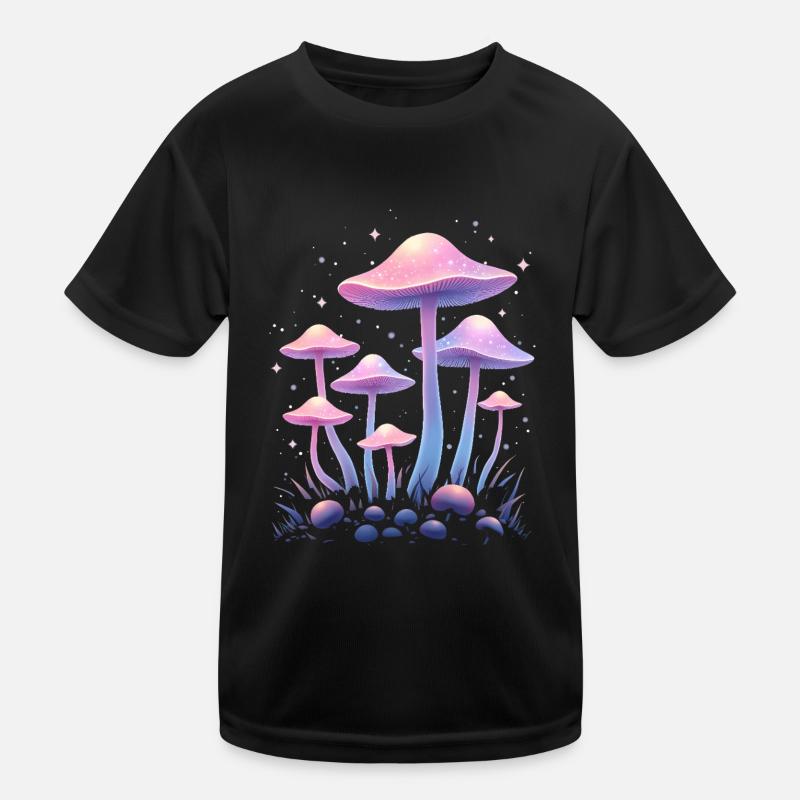 Magic Mushrooms Design - Mystic Forest Kids Functional T-Shirt