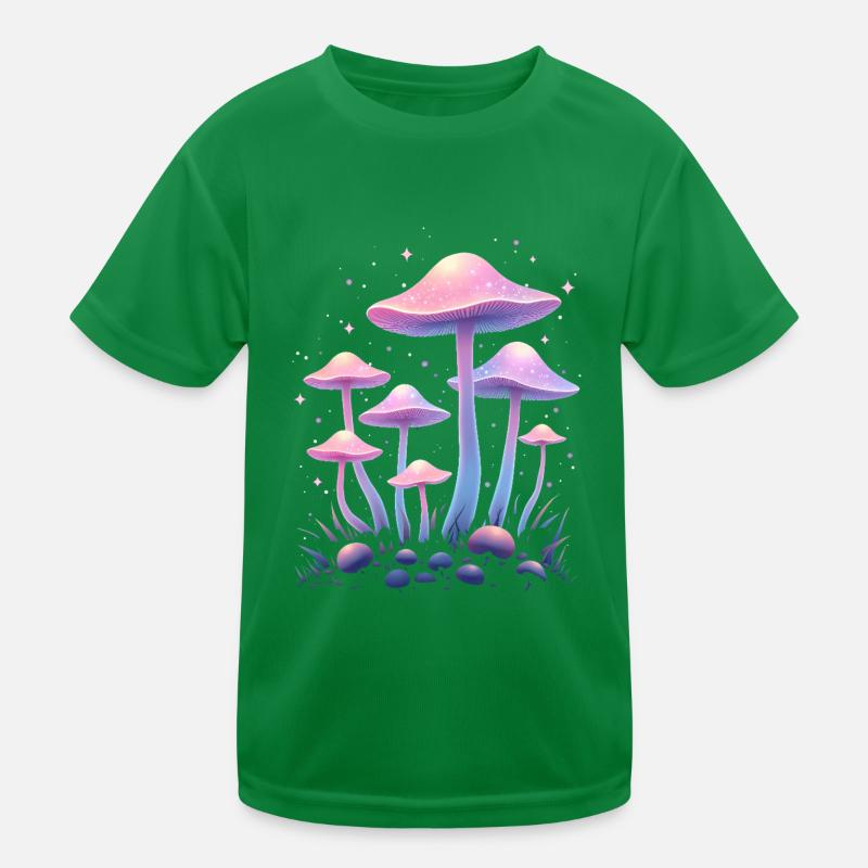 Magic Mushrooms Design - Mystic Forest Kids Functional T-Shirt