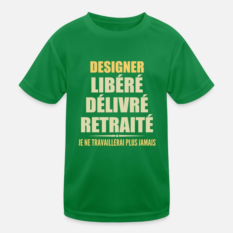 Designer feiert Ruhestand mit Humor Geschenk Kinder Funktions-T-Shirt