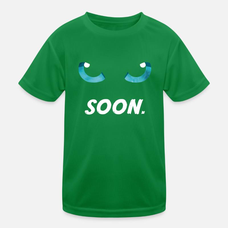 Cat Eyes Blue Soon Kids Functional T-Shirt
