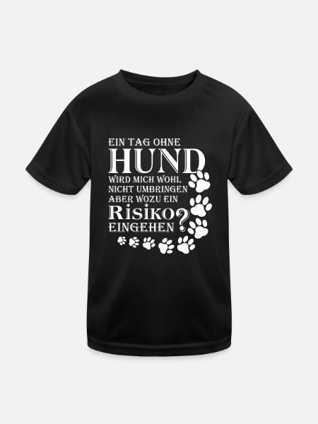 Hund Labrador Agility Tierschutz - Kinder Funktions-T-Shirt - Schwarz - Vorne