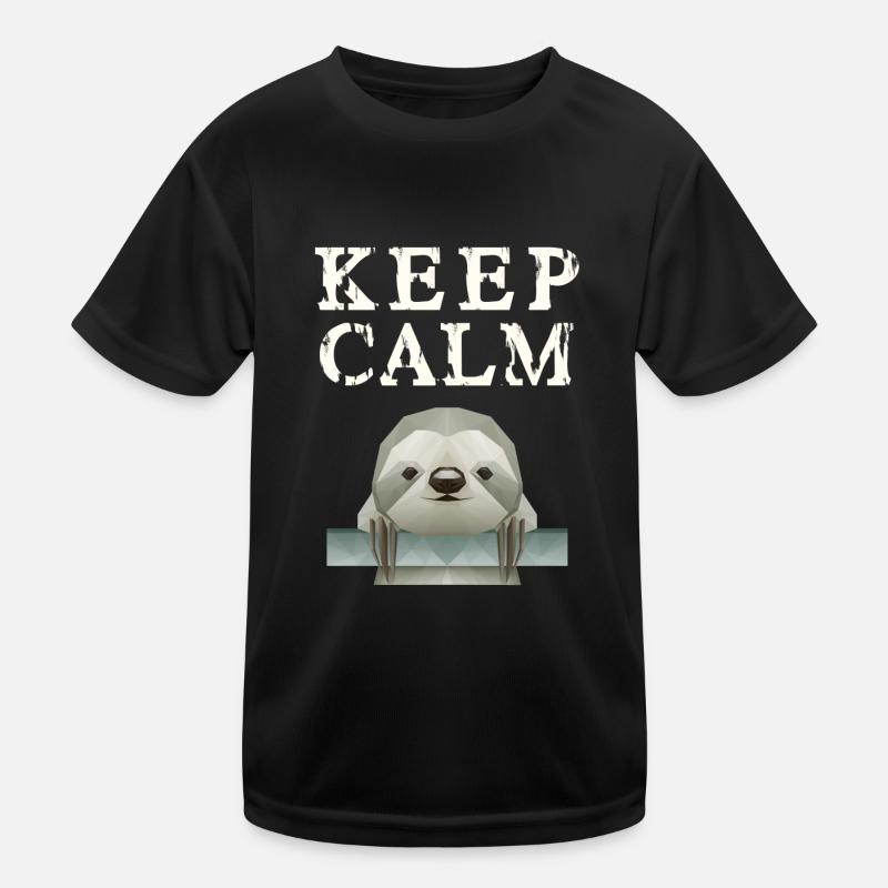 Keep Calm Faultier Kinder Funktions-T-Shirt