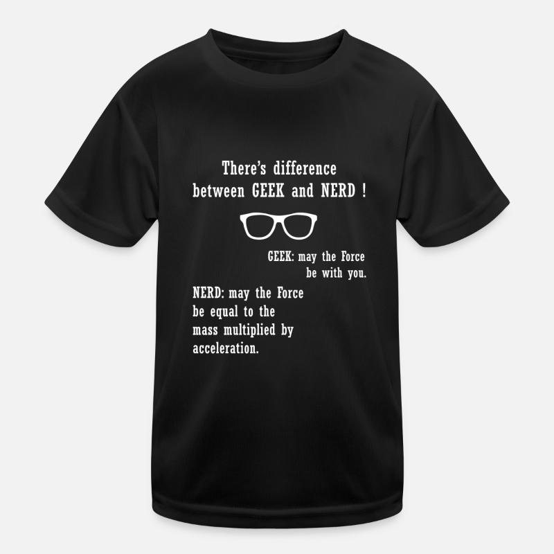 Il y a différence entre GEEK et NERD - T-shirt sport Enfant - noir