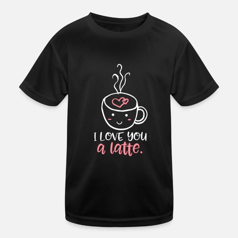 Ich liebe dich ein Latte Kinder Funktions-T-Shirt