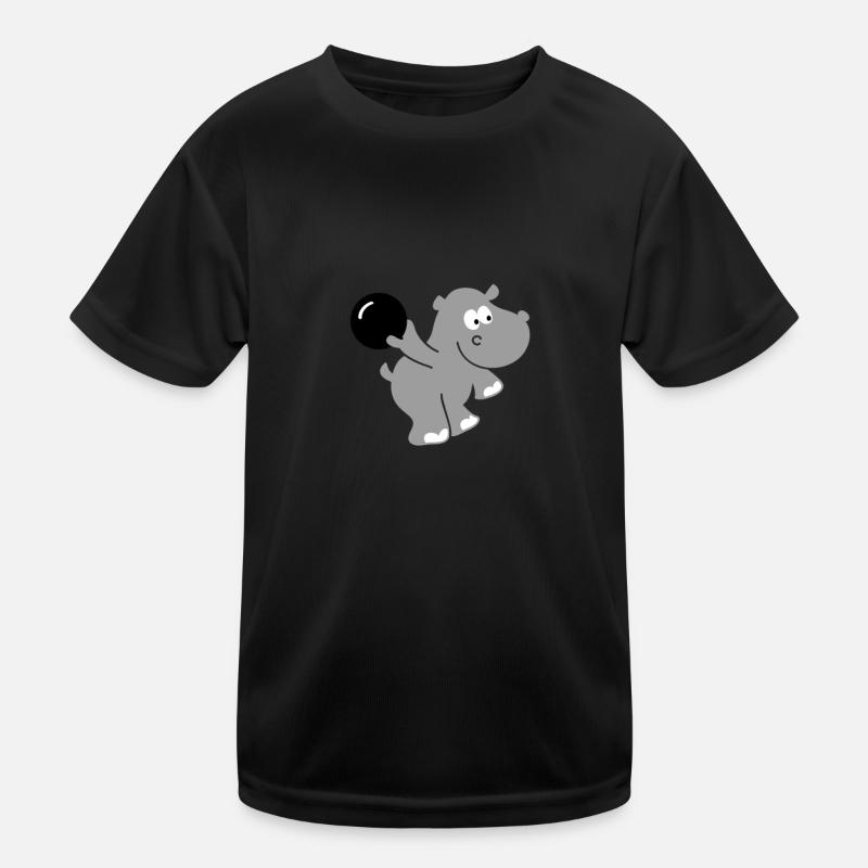 Bowling Hippo - bowling hippopotamus gift Kids Functional T-Shirt
