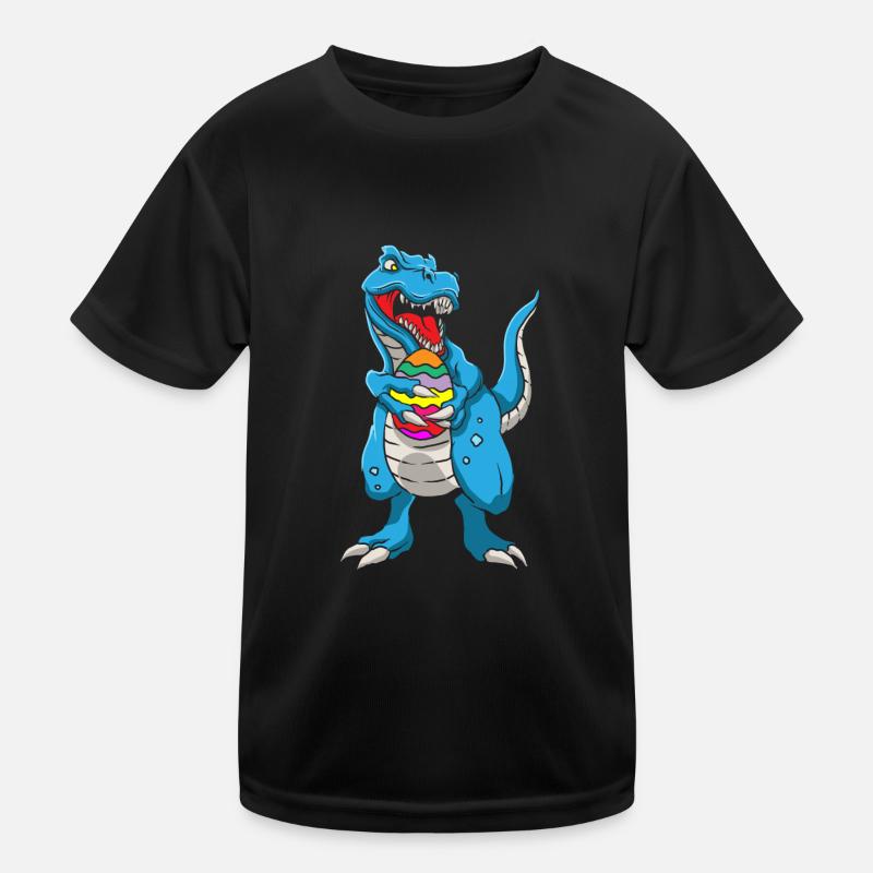 Dinosaur T-Rex Easter Bunny Happy Easter Gift Kids Functional T-Shirt