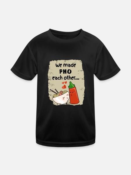 Vietnamesisch Pho Suppe Instant Nudeln Noods Liebe - Kinder Funktions-T-Shirt - Schwarz - Vorne