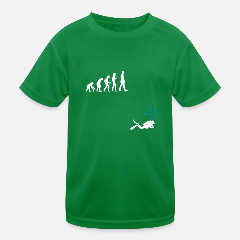 Diving Shirt Evolution Diver Gift Funny Kids Functional T-Shirt