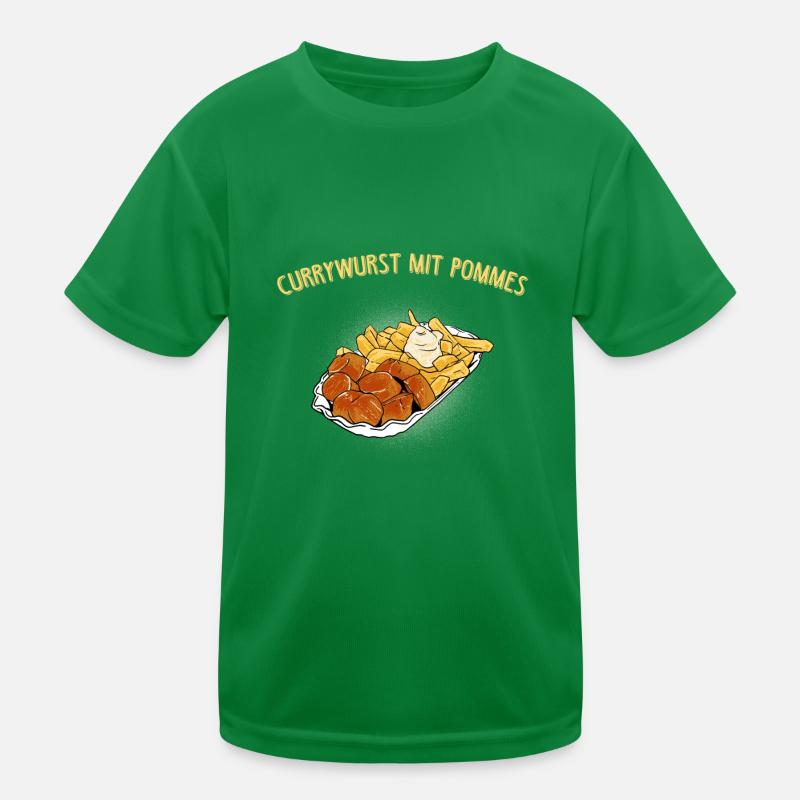 Currywurst mit Pommes Geschenk Kinder Funktions-T-Shirt