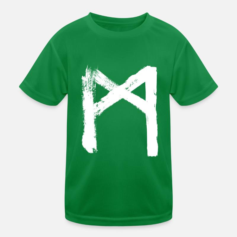 m mannaz augmentation support white Kids Functional T-Shirt