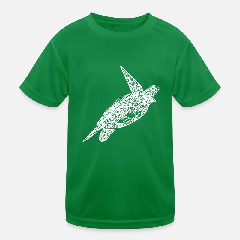 Vintage turtle on surface Kids Functional T-Shirt