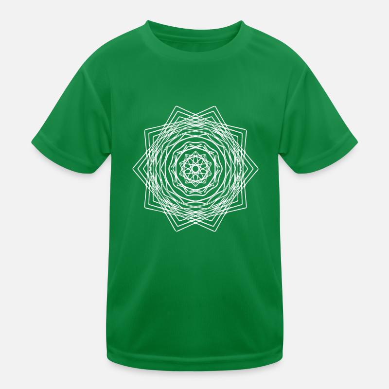 Geometric Square Square Mandala Shape Kids Functional T-Shirt