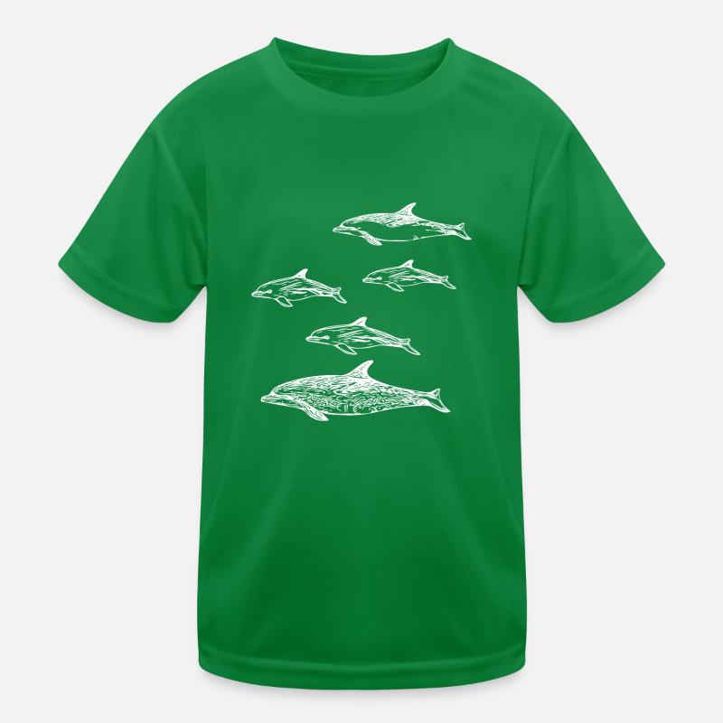 Delfin Schule Kinder Funktions-T-Shirt