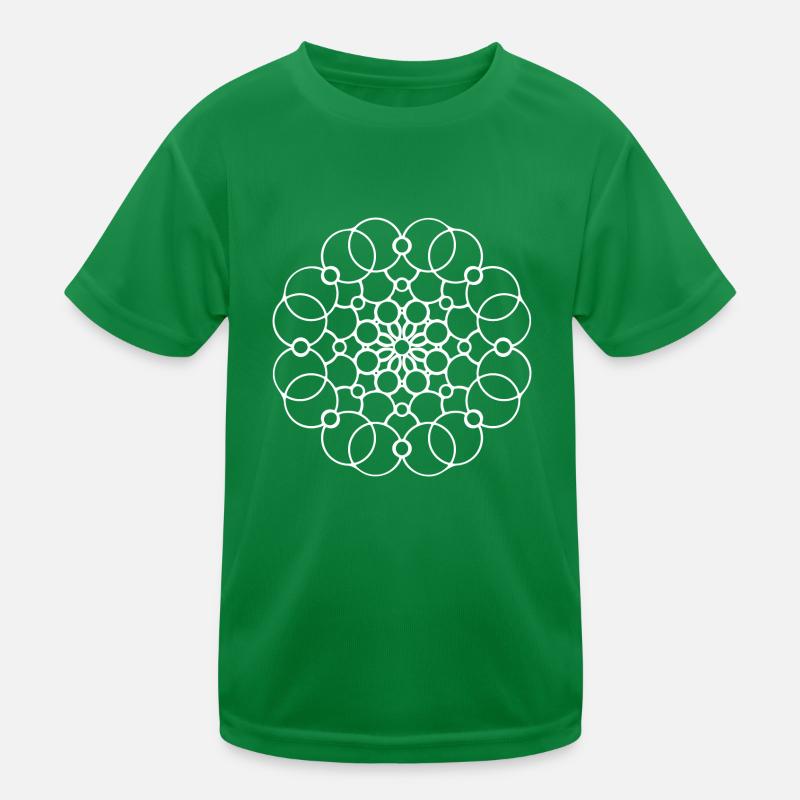 Geometric Mandala Round Pattern Circles Shape Kids Functional T-Shirt