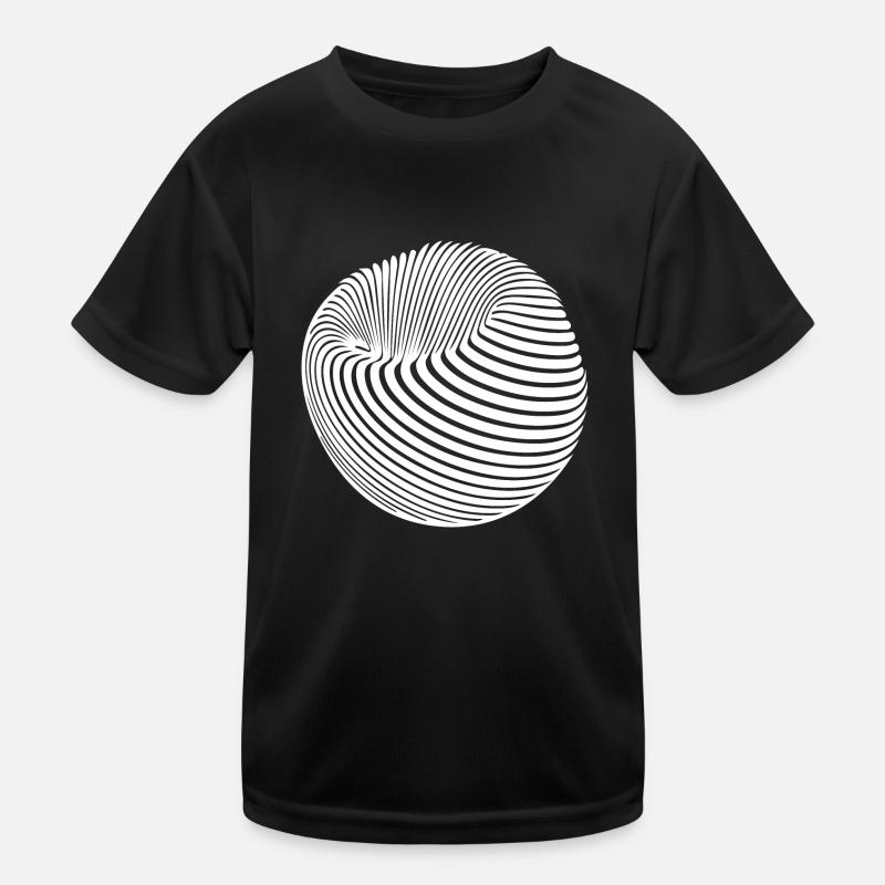 Geometric sphere body with stripes Kids Functional T-Shirt