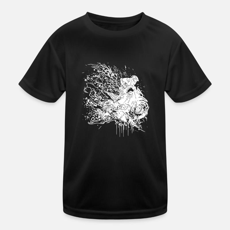 Racing Motorcycle Splash Style Kids Functional T-Shirt