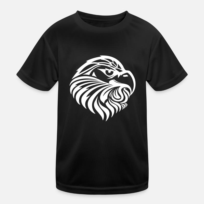 Eagle Head in Tattoo Cartoon Style Kids Functional T-Shirt