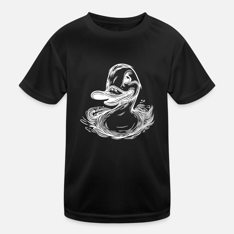 Schwimmende Ente mit großem Schnabel Kinder Funktions-T-Shirt