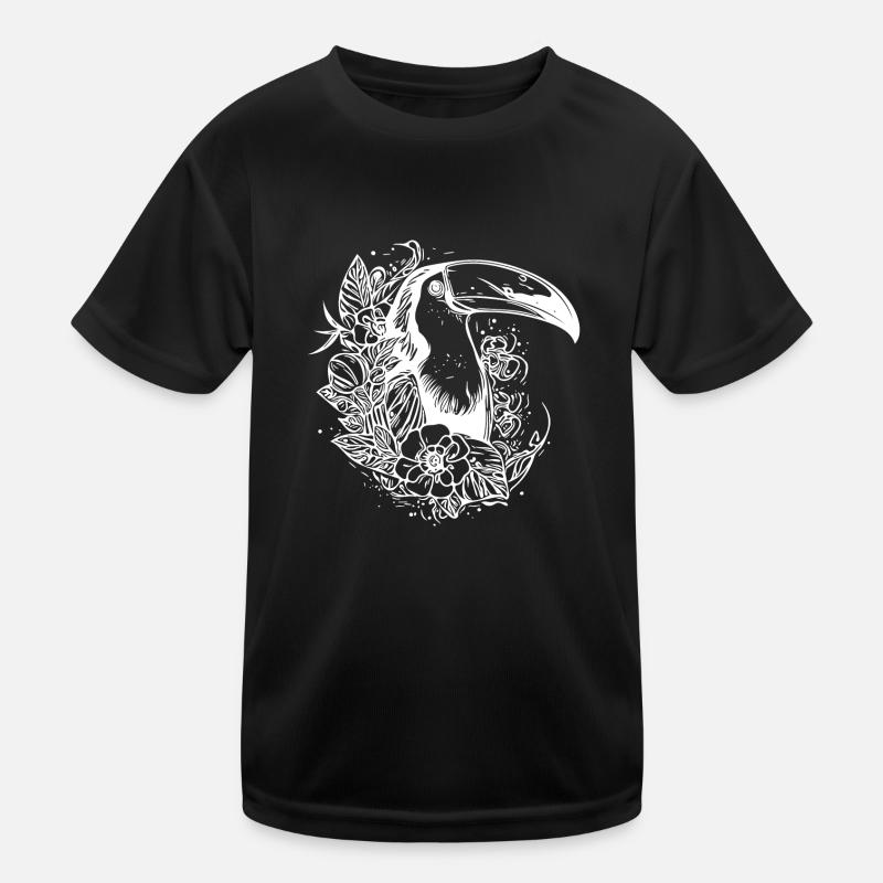 Elegant toucan tropical bird with huge beak Kids Functional T-Shirt