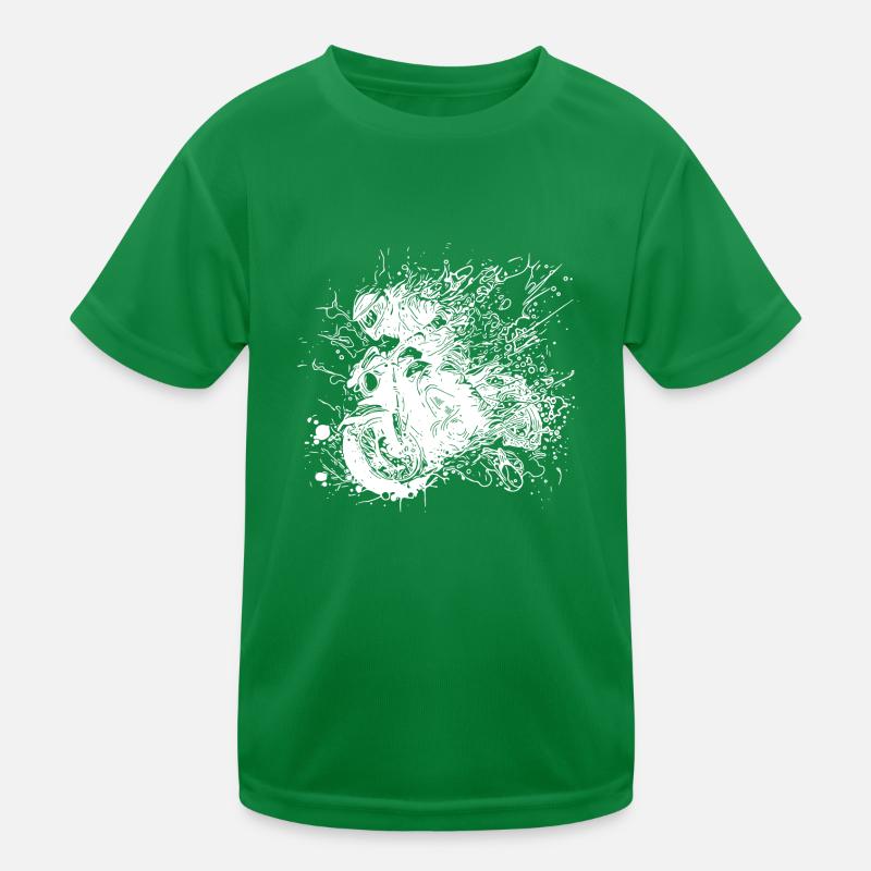 Biker mit Helm Geländefahrt Splash Style Kinder Funktions-T-Shirt