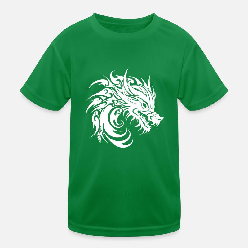 Hissing Tattoo Style Dragon Head Kids Functional T-Shirt